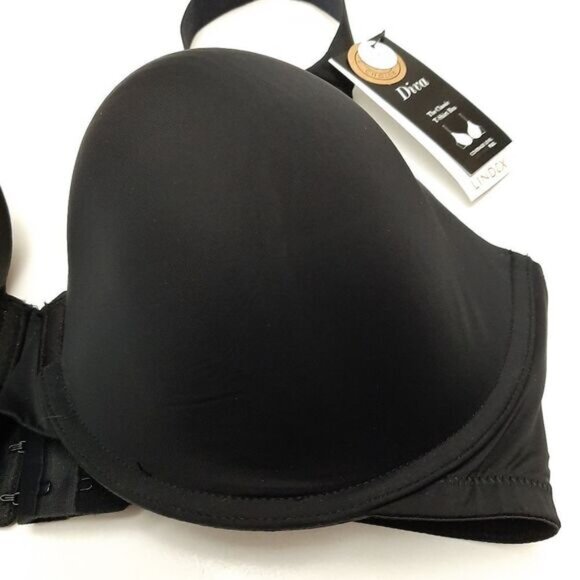 LINDEX Diva T-Shirt Bra Matte & Satin Smooth Full Coverage Black 42 DD - Picture 4 of 15